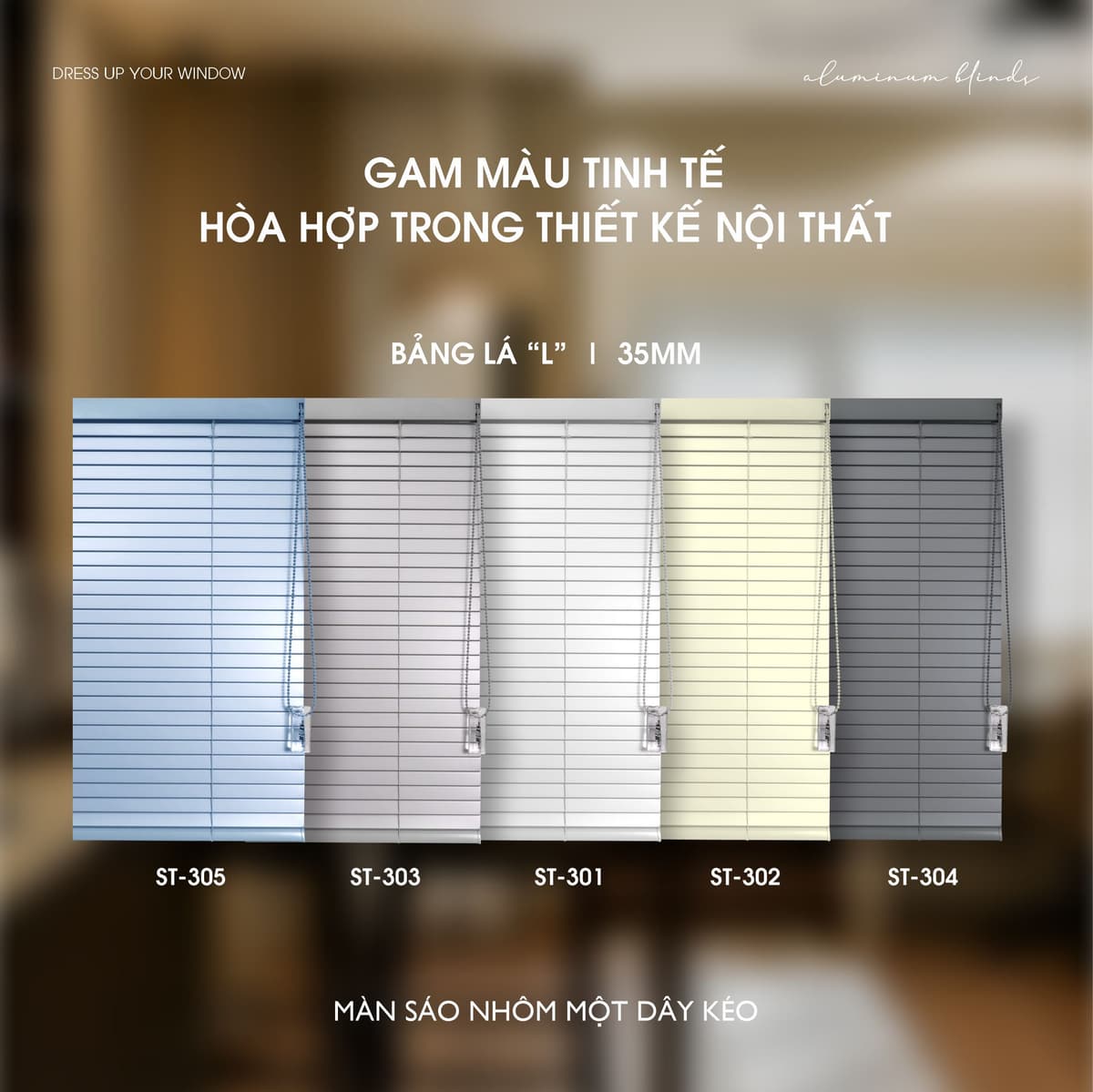 Màn nhôm hệ 1 dây